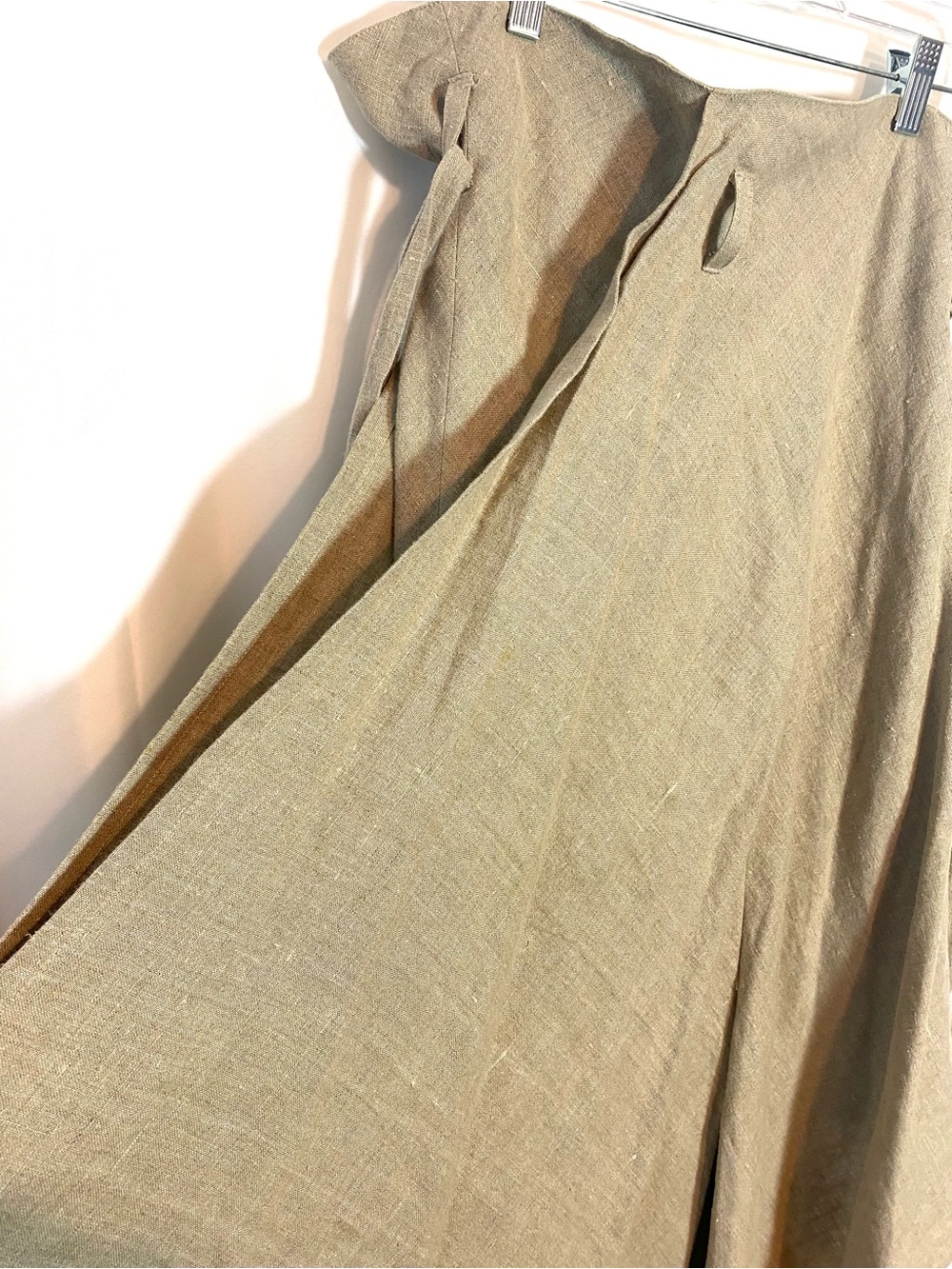 Vtg MIZONO Natural Linen Lagenlook Maxi Skirt - Picture 3 of 7